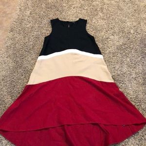 Hi low hem striped dress